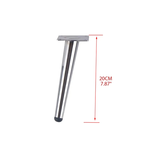 4Pcs Furniture table legs Silver Gold Metal Tapered Sofa Cupboard Cabinet Leg Feet 10/15//20/25/30 With Mounting Screws Tilt foot  20cm