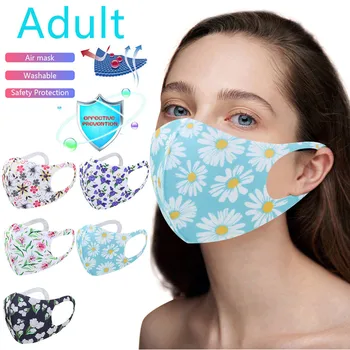 

1pc Adult Windbreak Seamless Multi-color Printed Repeatable Washable Reusable Flowers Outdoor Face Nose Cover Masks Repel Dust
