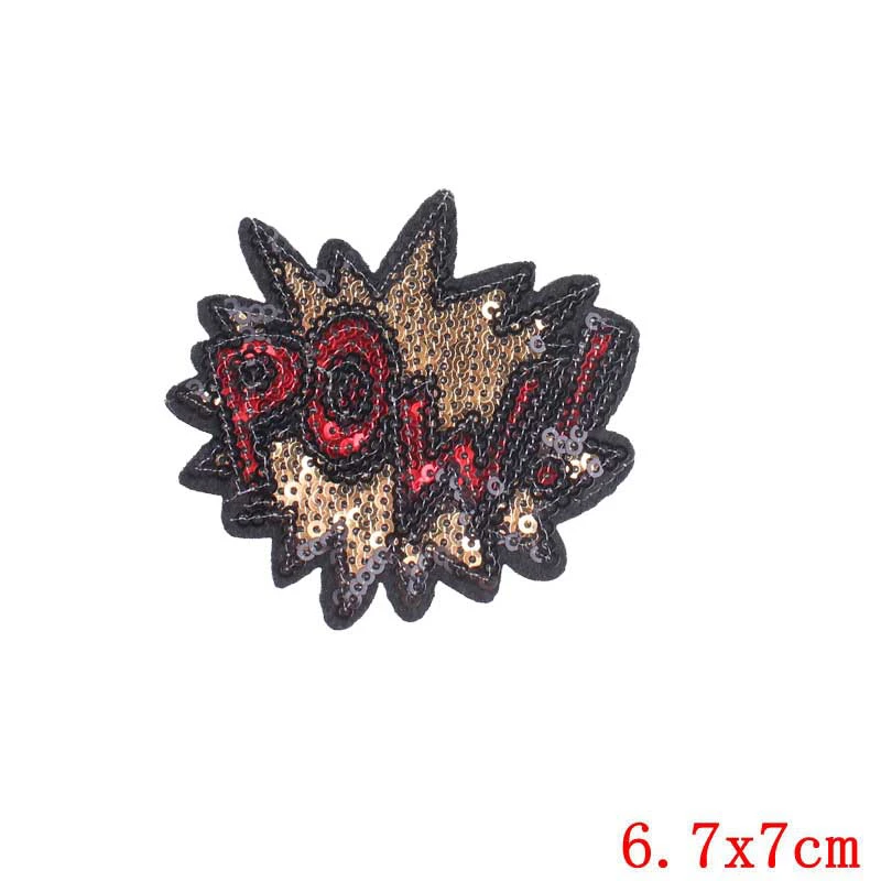 Halloween Iron On Embroidery Patches Cute DIY Creative Badges Hot Transfer Stickers Sew On Clothes Denim Sequin Appliques F - Цвет: 0384