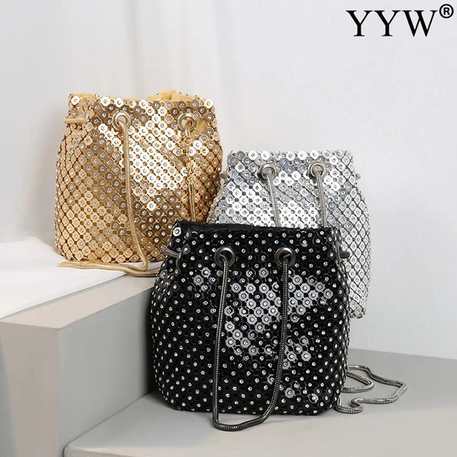 Bolso tipo cubo con lentejuelas a la moda para mujer, bolso de mano para  mujer, bolso