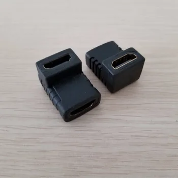 

90 Degree Elbow HDMI Gold-Plated Adapter Female to Female Converter Jack for Computer Camera Notebook