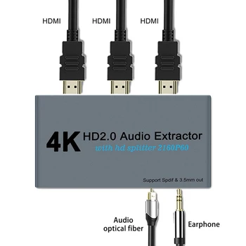 

HDMI 2.0 Audios Extractor Splitter 4K 60Hz SPDIF HDR 1 in 2 out Auto HDCP 2.2 Converter Adapter Decoder