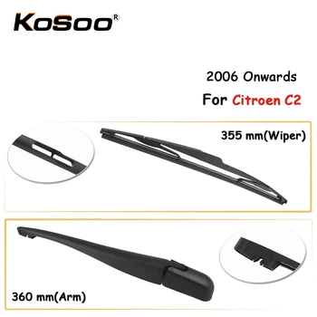 

KOSOO Auto Rear Car Wiper Blade For Citroen C2,355mm 2006 Onwards Rear Window Windshield Wiper Blades Arm,Car Accessories