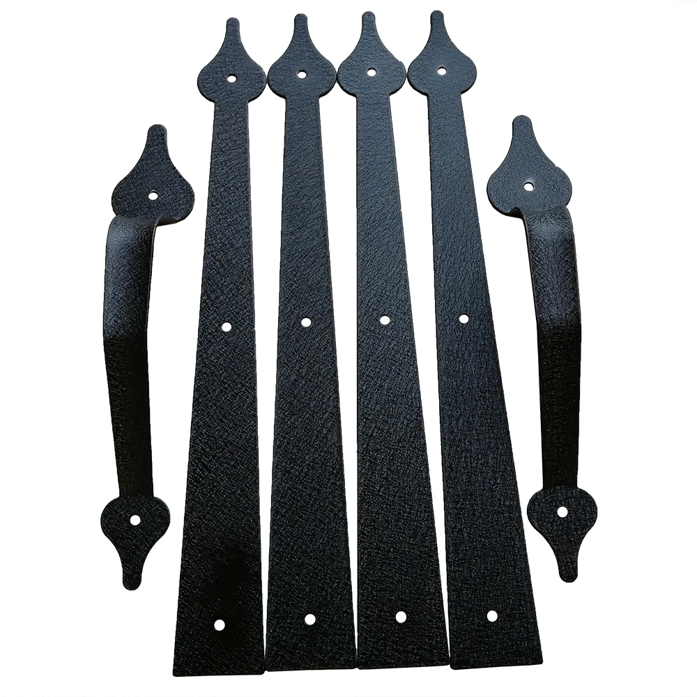 

Hot Black ABS Metal Decorative Garage RSF Coating Door Hinges Handles Hardware Kit Transform Door Into More Stylish