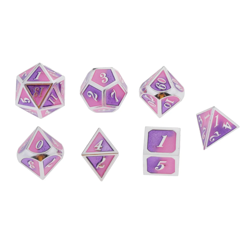 7 Pcs Polyhedral Dice Set D4 D6 D8 D10 D12 D20 Game Dice for Dungeons and Dragons Pathfinder DND RPG MTG Table Gaming Dices