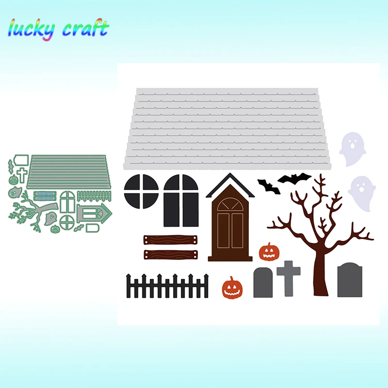

Halloween haunted house set Metal Cutting Dies for DIY Scrapbooking Embossing Paper Card Album Decoration Crafts Dies Cut 2019