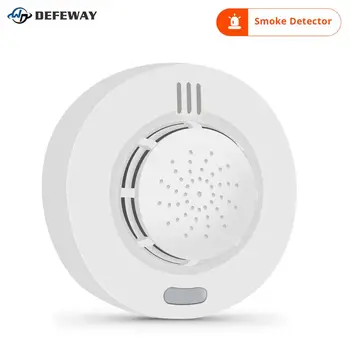 

DEFEWAY Wireless Fire Protection Independent Smoke Detector with Portable Alarm Sensor for Home Security Alarm System