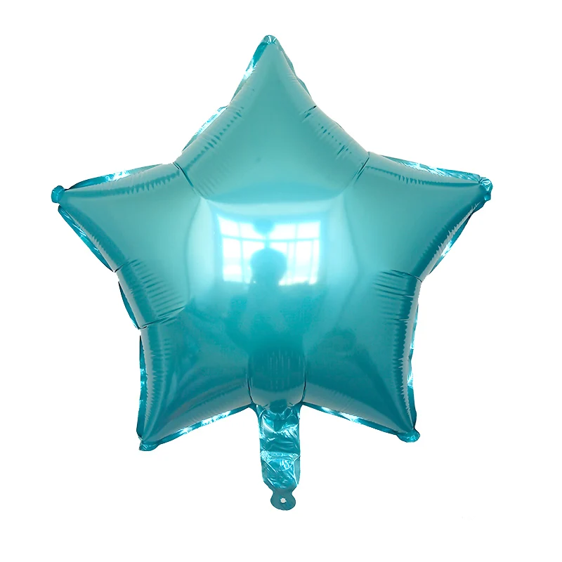 6 шт. детский душ Globos 18 дюймов Белый розовое золото Звездные гелиевые фольгированные шары день рождения девочки мальчика 1st вечерние Принадлежности Декор чистый цвет - Цвет: Небесно-голубой
