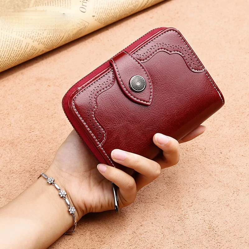 2021-new-korean-version-of-women's-wallet-oil-wax-leather-retro-long-zipper-mobile-phone-bag-oil-leather-clutch-card-holder