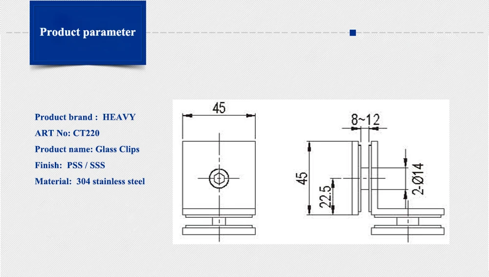 para conector de vidro clipe de vidro