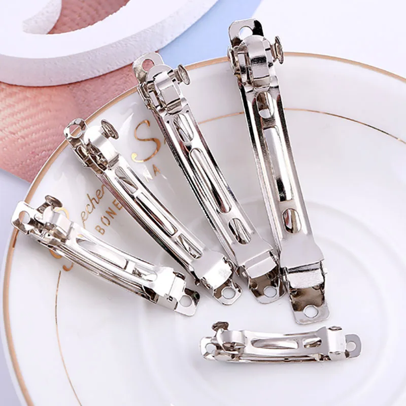 

10pcs French Barrette Style Spring Hair Clips Base Automatic Clip Blank Width Setting Bow Hairpin Supplies For Jewelry Making