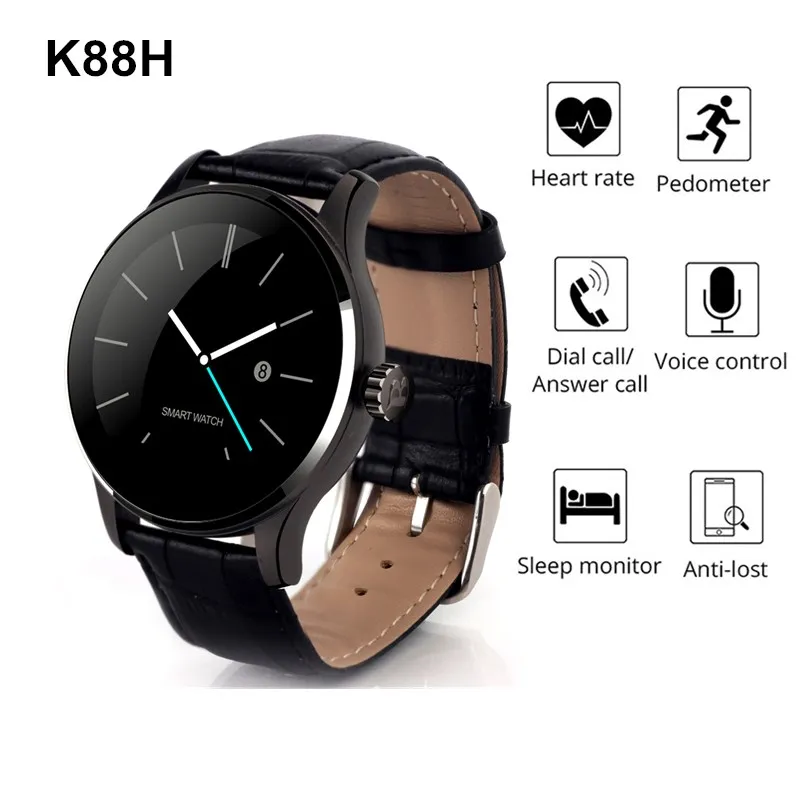 k88h mtk2502 bluetooth smart watch heart rate track wristwatch