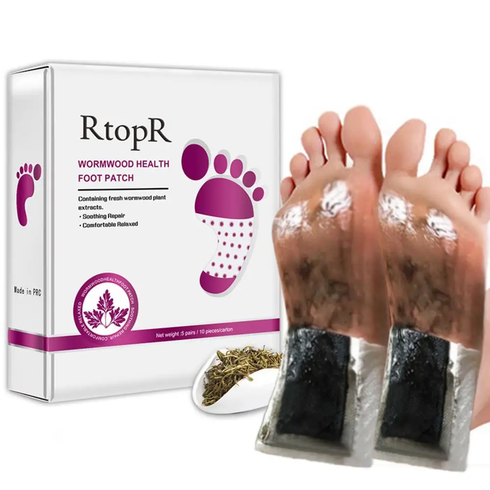 

10PCS/5Pairs Wormwood Health Body Detox Pad Foot Patch Acne Remove Slimming Cleansing Improve Sleep Quality Feet Stick