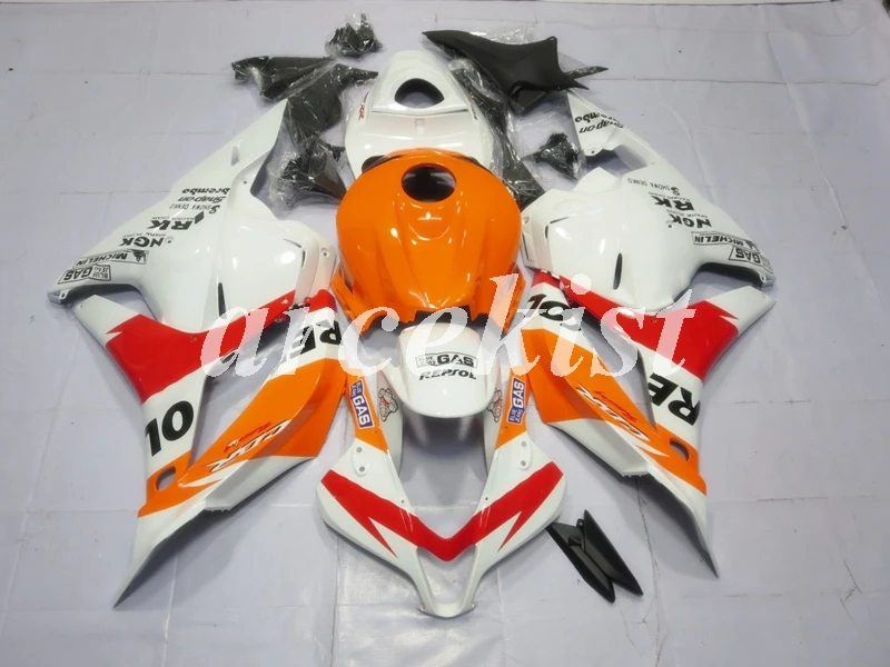 4 подарки литьевая Форма ABS Полный обтекатели Подходит для HONDA CBR600RR F5 2009 2010 2011 2012 09 10 11 12 набор кузова белый оранжевый