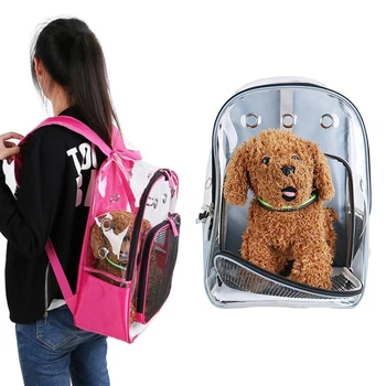 

Dog Carrier Bag Portable Cats Handbag Adjustable Transparent Travel Pet Bag Puppy Carrying Mesh Shoulders Backpack Pet