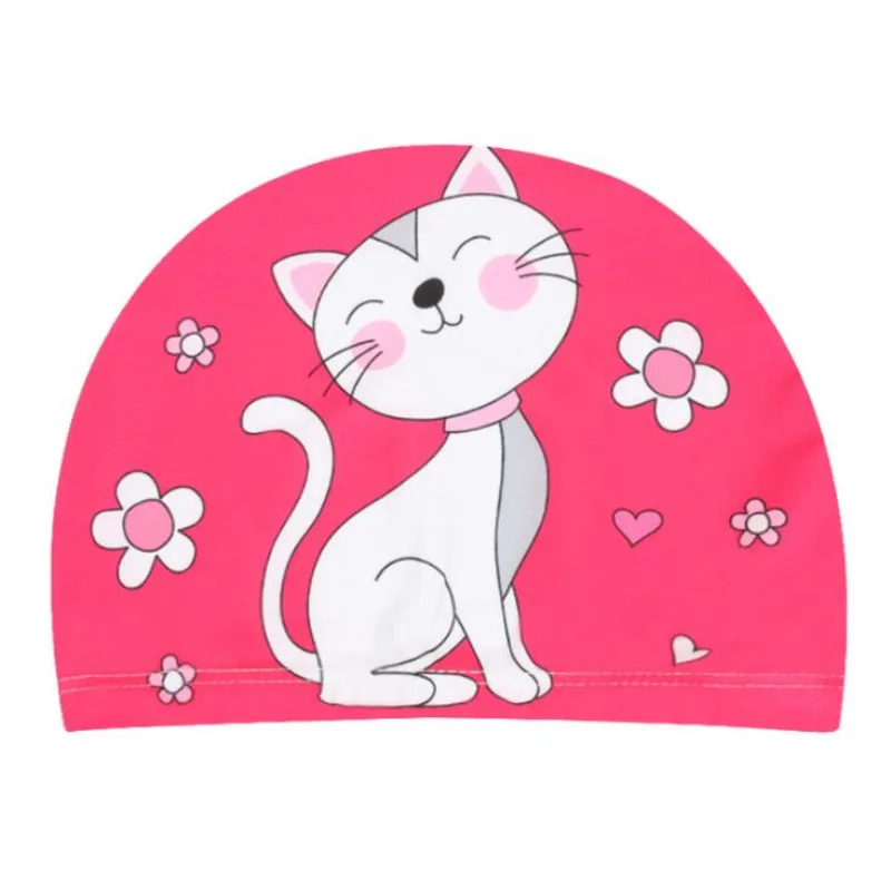 Bonnet de natation élastique pour enfants, bonnet de natation imperméable pour garçons et filles, cheveux longs, animaux de dessin animé, bonnet de piscine, 1 à 10 ans