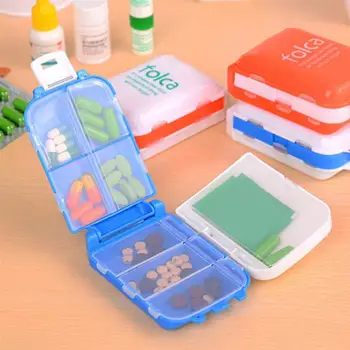 

Double Layer 8 Compartments Pill Box Portable Plastic Pills Medicine Storage Case Box Container (Orange)