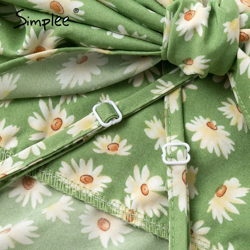 Simplee сексуальное женское платье без рукавов бохо цветочный принт летнее пляжное