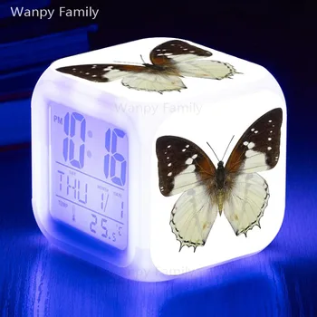 

Butterfly Alarm Clock 7 Color LED Glowing Digital Alarm Clock For Kids room Multifunction Night Light Electronic Watches Clock