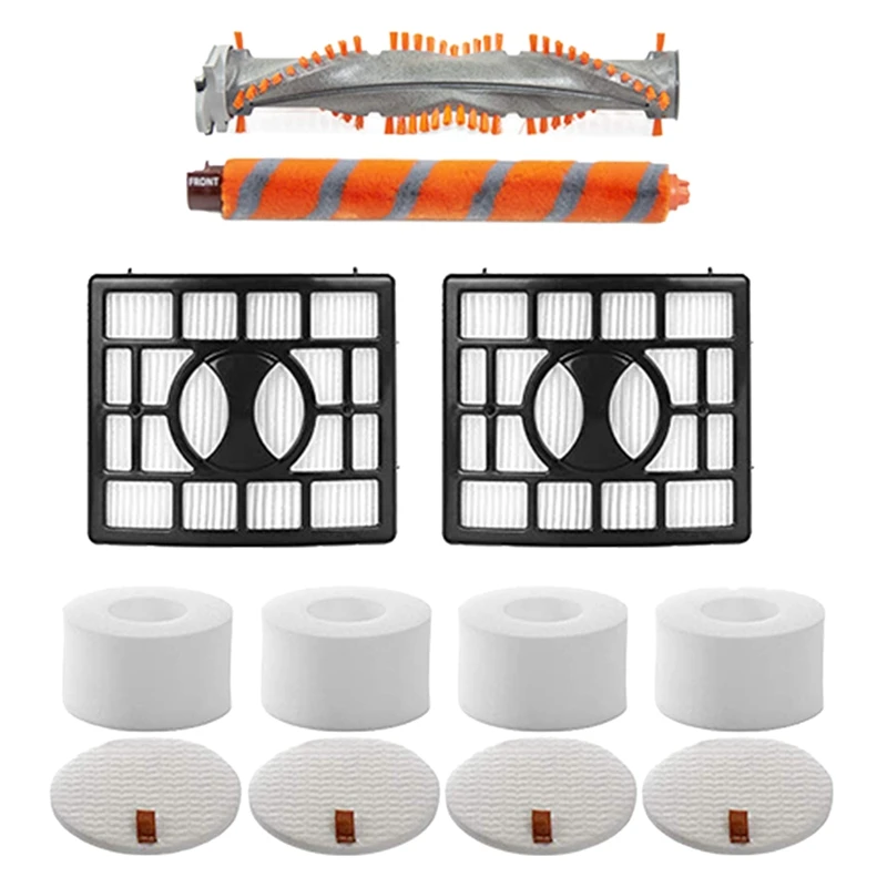 

Replacement Part for Shark NV800,NV800W,NV801,NV801Q,NV803,UV810 Upright Vacuum Cleaner 1 Set Brush Roll & 2 HEPA Filters & 4 Fo