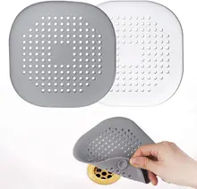 2 Pcs Floor Drain Hair Catcher Shower Silicone Hair Stopper with Suction Cup,Easy To Install Suit for Bathroom Kitchen