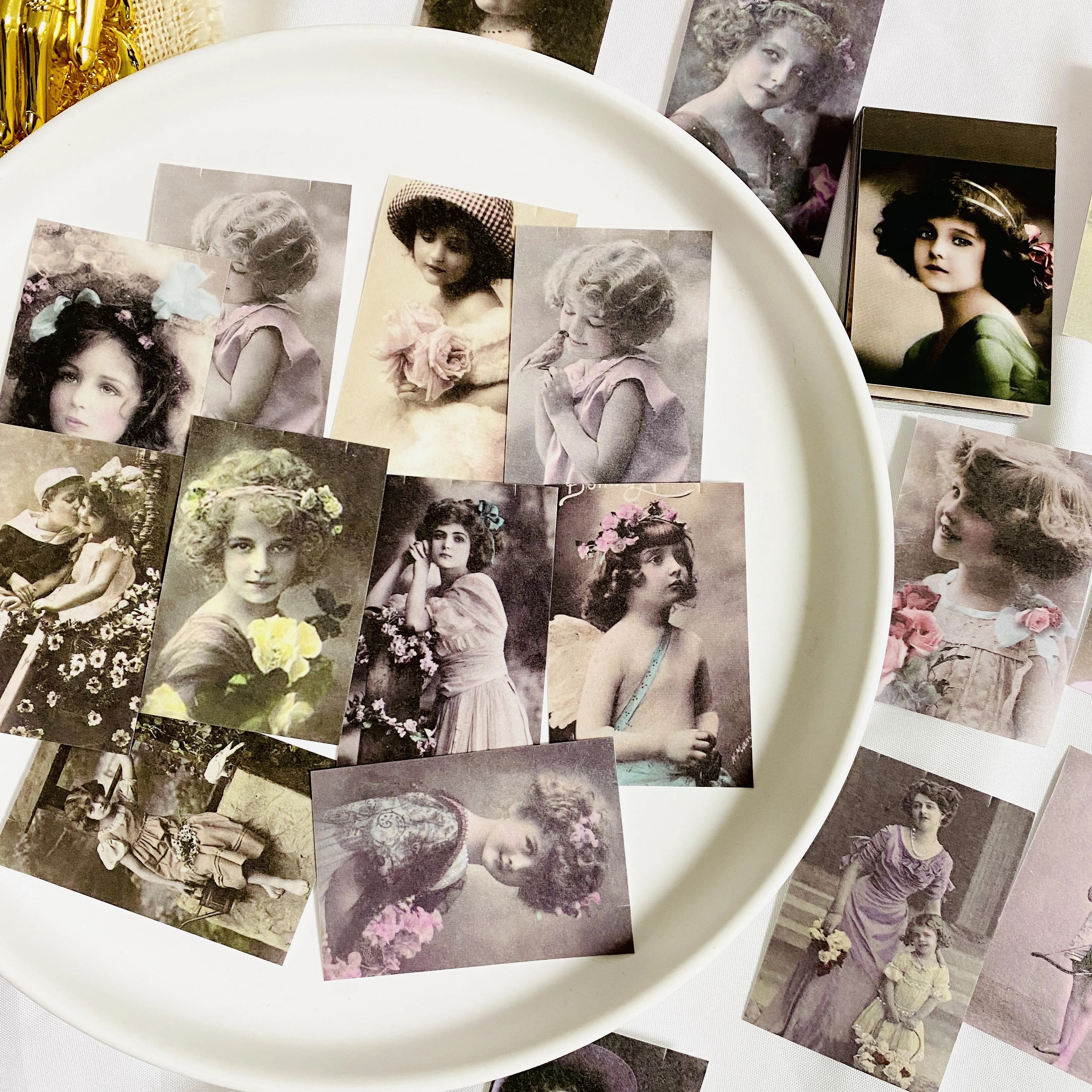 50PCS Vintage Little Girl Old Photo Stickers DIY Scrapbooking Base Collage Diary Happy Planner Photo Props Gift Seal Decoration decorative stickers self adhesive stickers stationery stickers paper stickers adhesive stickers decorative labels stickers diy scrapbooking accessories