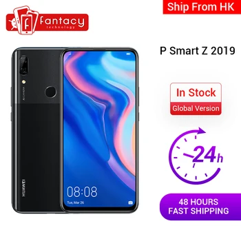 Перейти на Алиэкспресс и купить Глобальная версия смартфона Huawei P Smart Z 4 Гб 64 Гб Kirin 710F, Восьмиядерный, автомобильная всплывающая фронтальная камера 6,59 '', мобильный телефон NFC