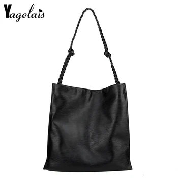 

Hot New Luxury Women's Soft Leather Handbags Designer Brand Large Capacity Woven Shoulder Bags Ladies Casual Totes Black Travel