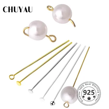 

10PCS s925 Sterling Silver eye pins head pins Eye Pins Findings For Diy Jewelry Making Jewelry Accessories Supplies Wholesale