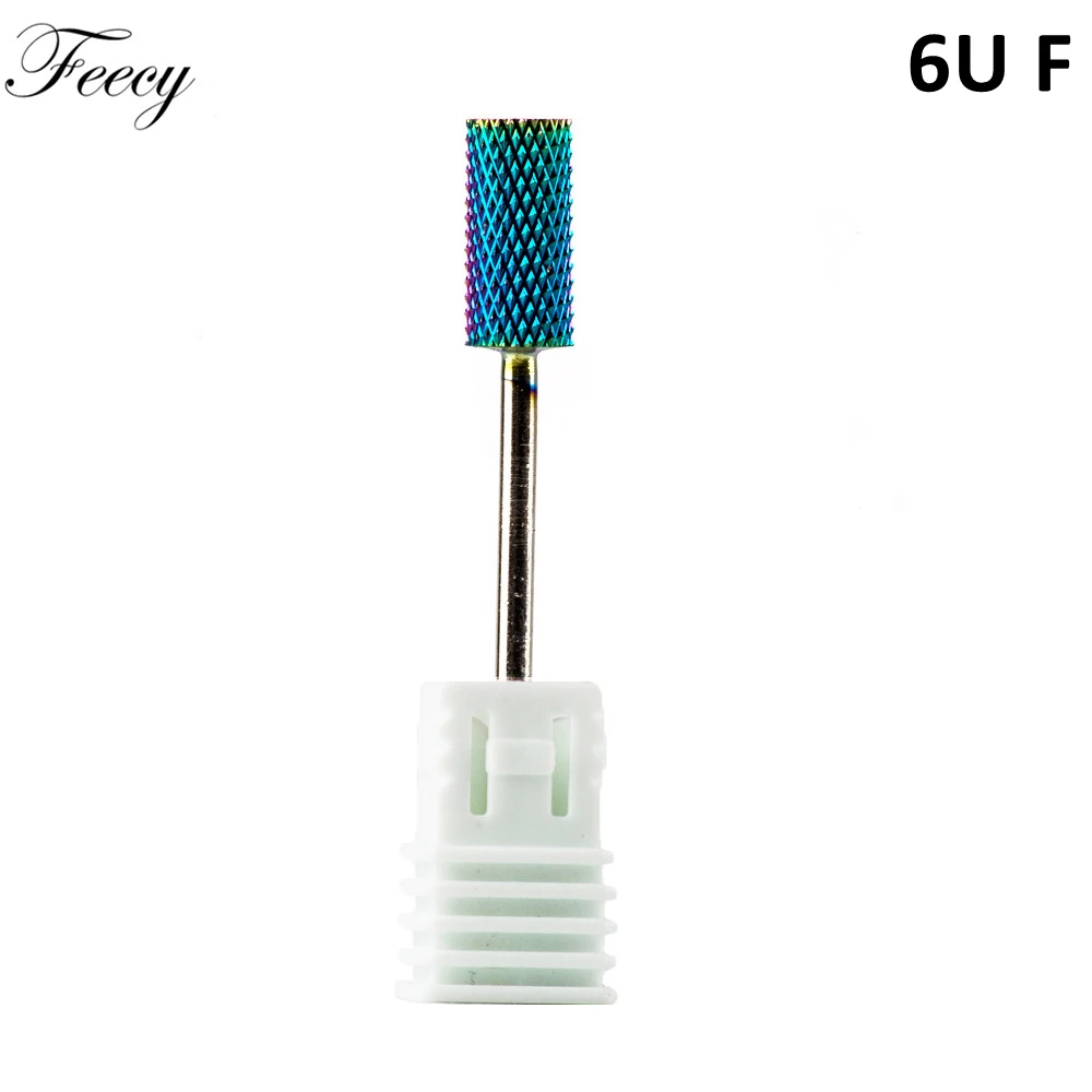 Feecy 6U F Фрезы маникюрные синие вольфрамовые круглые фрезы для ногтей твердосплавные керамические сверла электрическая машина аксессуары для ногтей - Цвет: Feecy 6U F