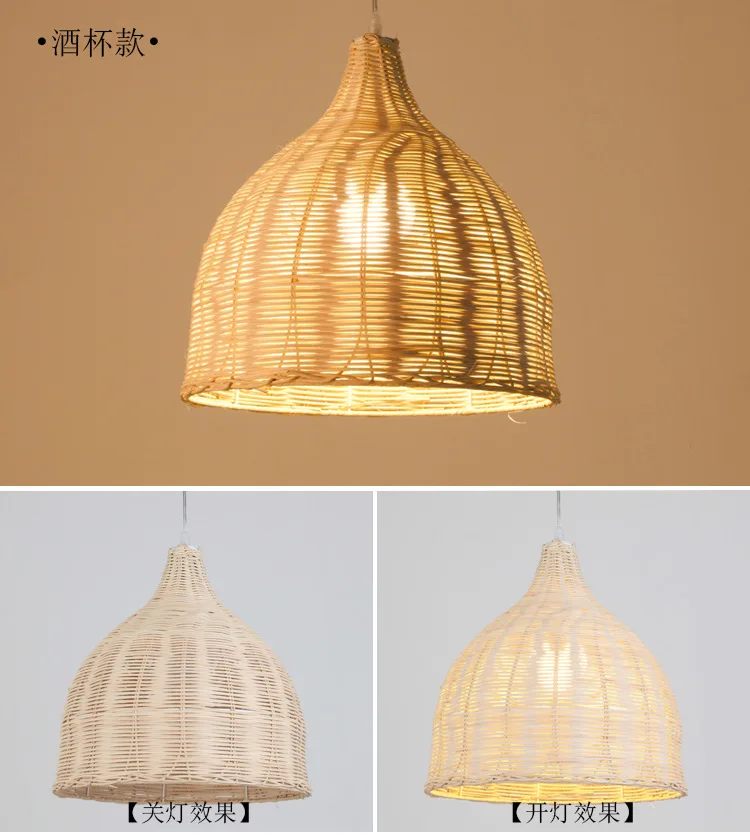Япония стиль бамбуковые люстры из ротанга железа Led спальня с люстрами Гостиная Кабинет Лофт Декор подвесные лампы высокого качества