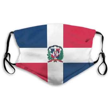 

LAURA FERGUSON Half Face Mask with Filter Unisex Tactical Winter Face Cover for Snowboarding Dominican Republic Flag