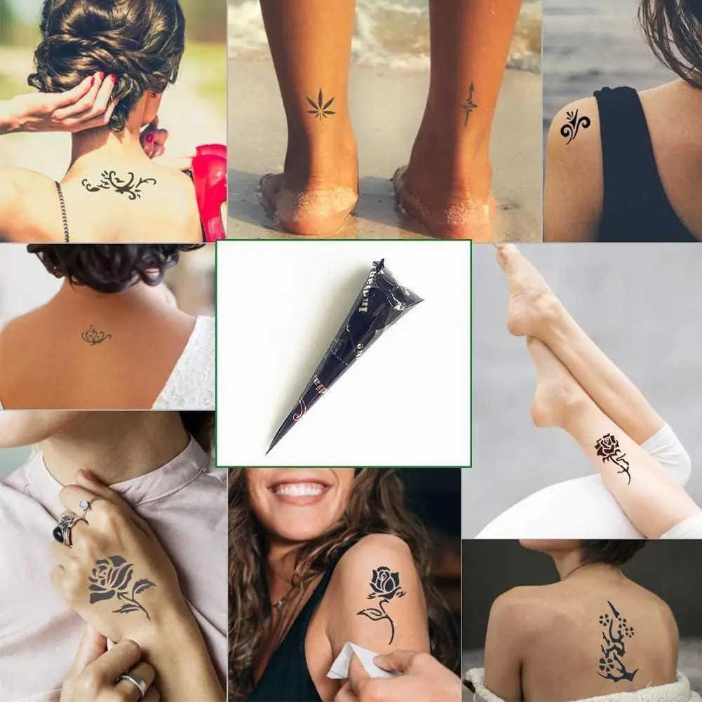 Natural Indian Henna Black Brown Tattoo Ink 15g Sticker Paste Security Body Art Paint Temporary Cones Ointment Q9d8 | Красота и