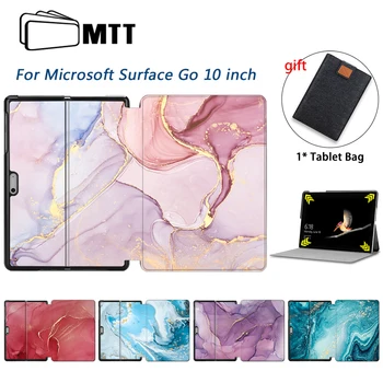 

MTT Marble Tablet Case For Microsoft Surface Go 10 inch Slim PU Leather Fold Flip Stand Cover Shockproof Protective Shell Funda