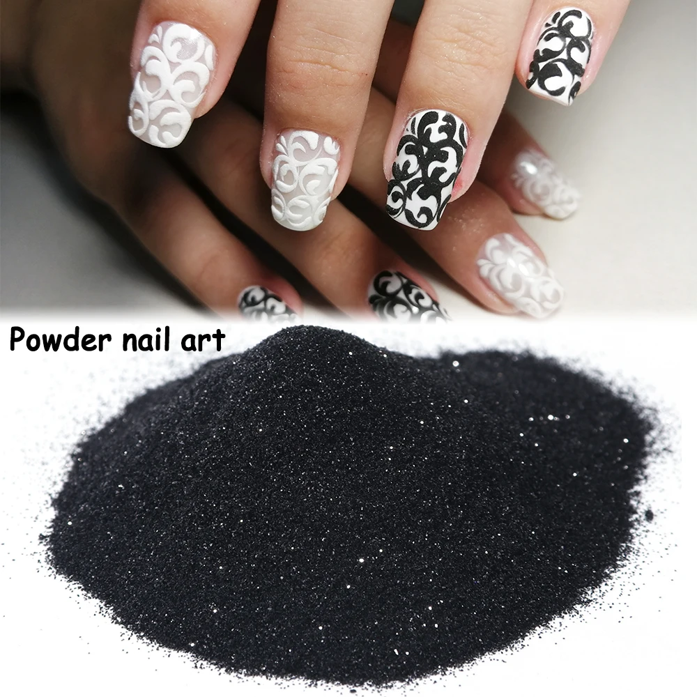 1Box Nagel Glitter Zucker Pulver Balck Weiß Dip Pulver Candy Sand Nagel Pigment Winter Design Reiben Staub Maniküre Werkzeuge GLMN01-08