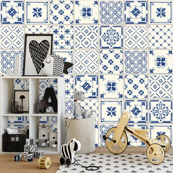 

10/15/20/30cm European Style Retro Crystal Hard Tiles Wall Sticker Kitchen Bathroom Decor Wallpaper Peel & Stick Art Wall Decals
