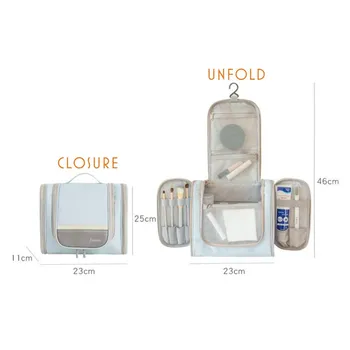 

Double Open Travel Cosmetic Bag Make Up Bag Waterproof Portable Polyester Hanging High capacity Wash Bag Organizer Bathroom