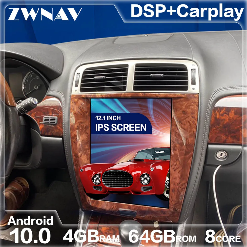 DSP Carplay Tesla Screen Android 10 Car Multimedia Player For Jaguar XK XKR S XKR-S GPS Navigation Audio Radio stereo head unit
