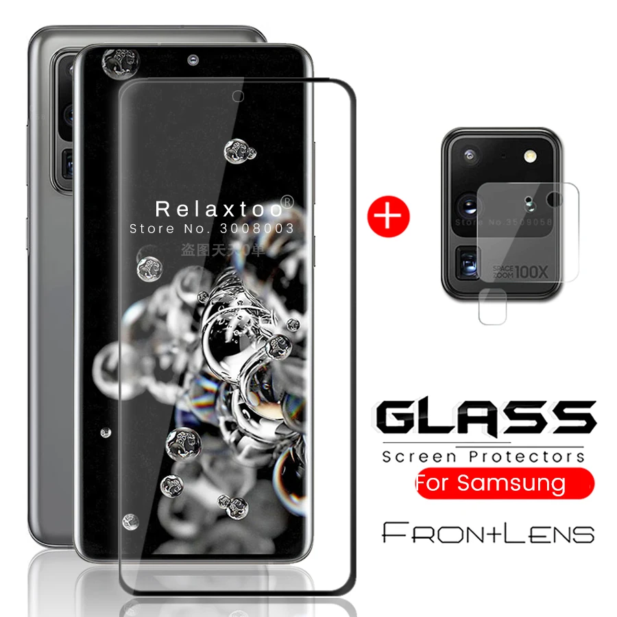 

2-in-1 s 20 ultra glass protective for samsung galaxy s20 plus camera lens film s20+ 20s s20plus s20ultra armor protection glass