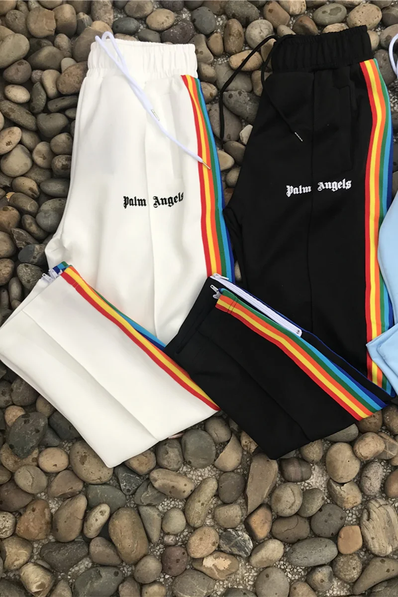 Palm Angels Side Rainbow Striped Campus Retro Men's Women's 666412185450 -  AliExpress