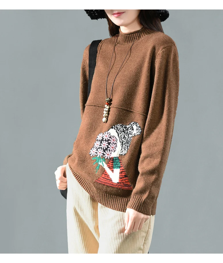 Повседневные пуловеры с круглым вырезом с длинным рукавом с героями мультфильмов новая осенняя/зимняя одежда свитера вязаный свободный женский свитер