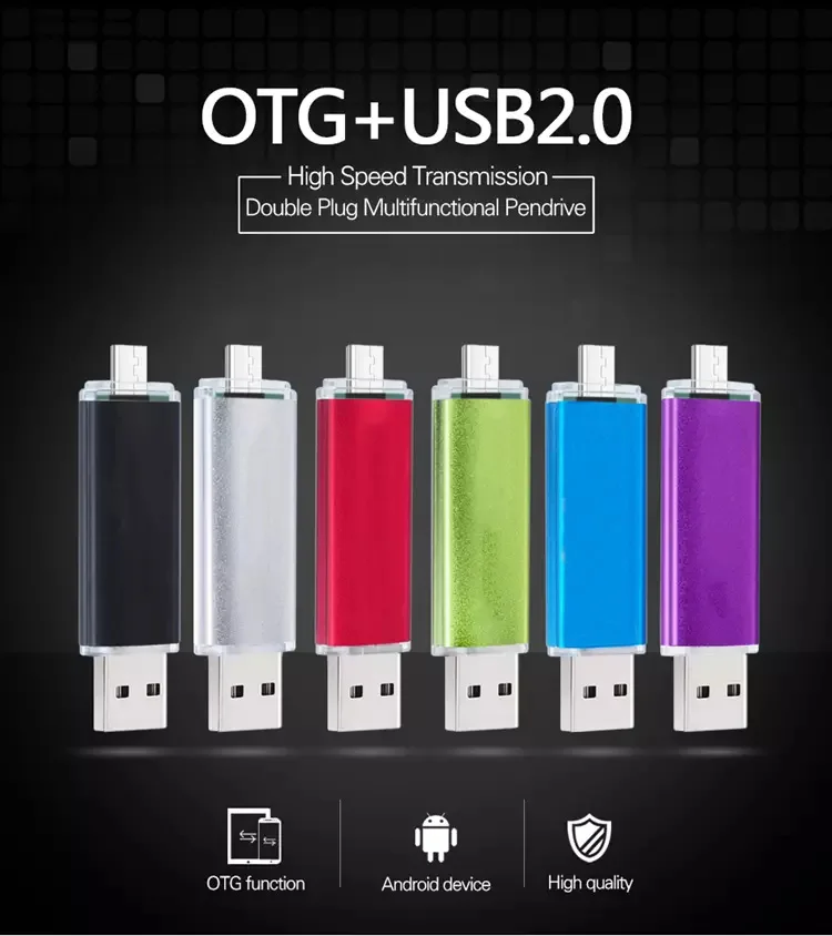 10PCS OTG Micro 2.0 USB-Flash-Laufwerk 2 in 1 Pen Drive 64G 32G Pendrive 16GB 8GB 4GB Flash-Speicher 1GB 2GB OTG USB Stick Kostenloses Logo – Detail 1