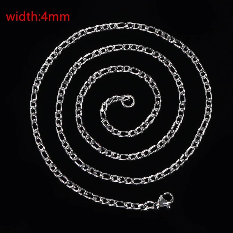 2022 Classic Rope Chain Men Necklace Width 2/3/4/5 MM Stainless Steel Figaro Cuban Chain Necklace For Men Women Jewelry 