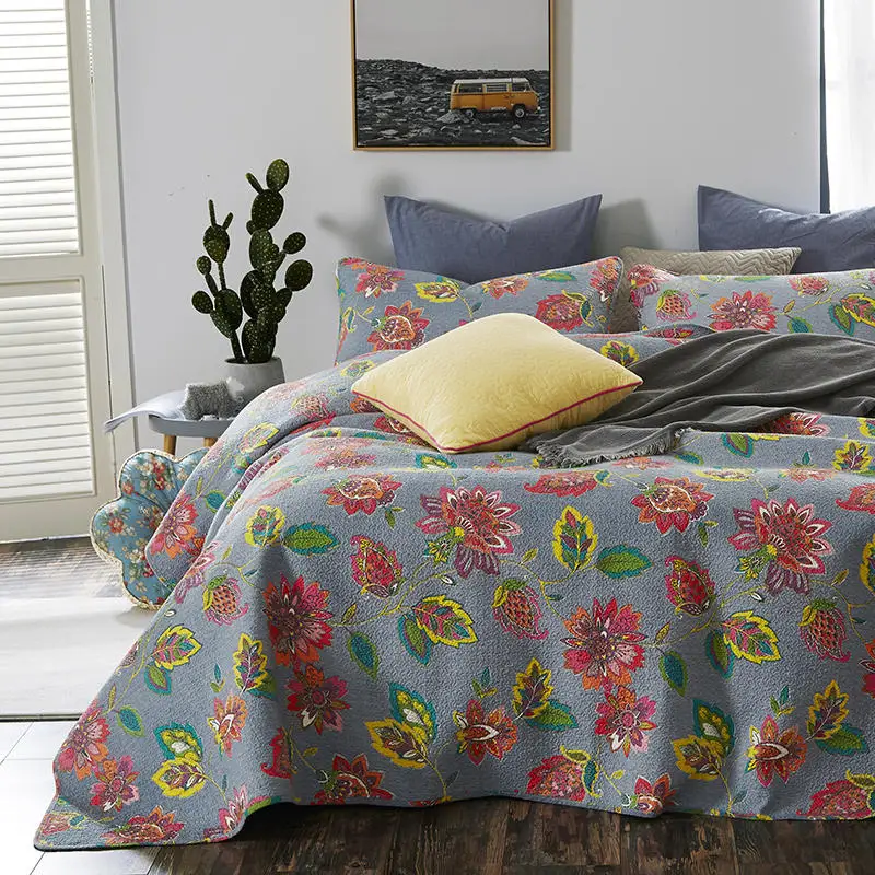 

New 100% cotton Quilting queen king size Bedspread Bed Sheet cartoon Bed Cover Pillowcase Bedding Set