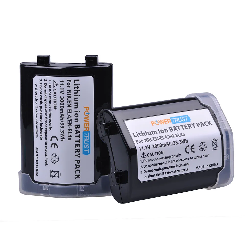 Sostituzione Powertrust Per Batteria En-El4 En-El4A Compatibile Nikon D300 D300S D700 D900 Fotocamera Mb-D10 Mb-D40 Grip, Ci Sono Anche Caricabatterie