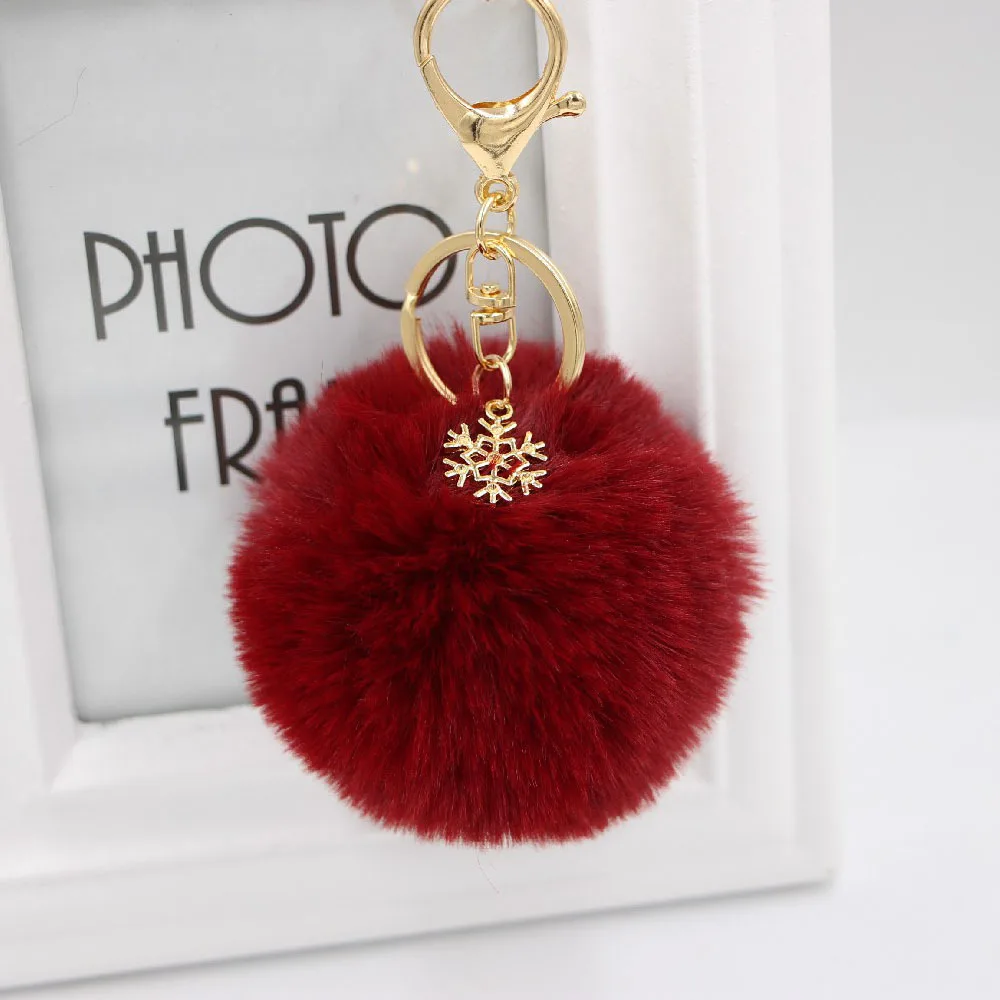 Pelliccia Pom Pom Snow Furry Ball Portachiavi Portachiavi In Pelliccia Sintetica Porte Clef Pom-Pom De Fourrure Fluffy Bag Charms Coniglio Portachiavi
