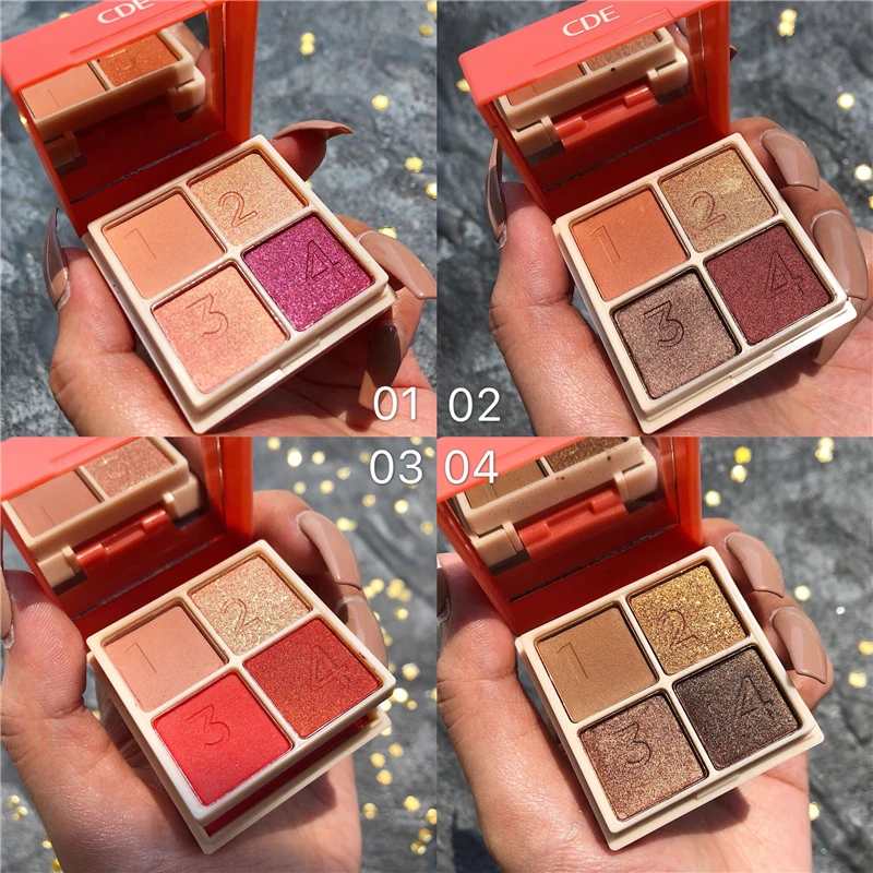 

4 Colors Eyeshadow+1 Color Cheek Blusher Shimmer Matte Pigmented Eyeshadow Palette Shining Glitter Metallic Makeup Palette Cosmetic Creamy Diamond Eyeshadow Pallete