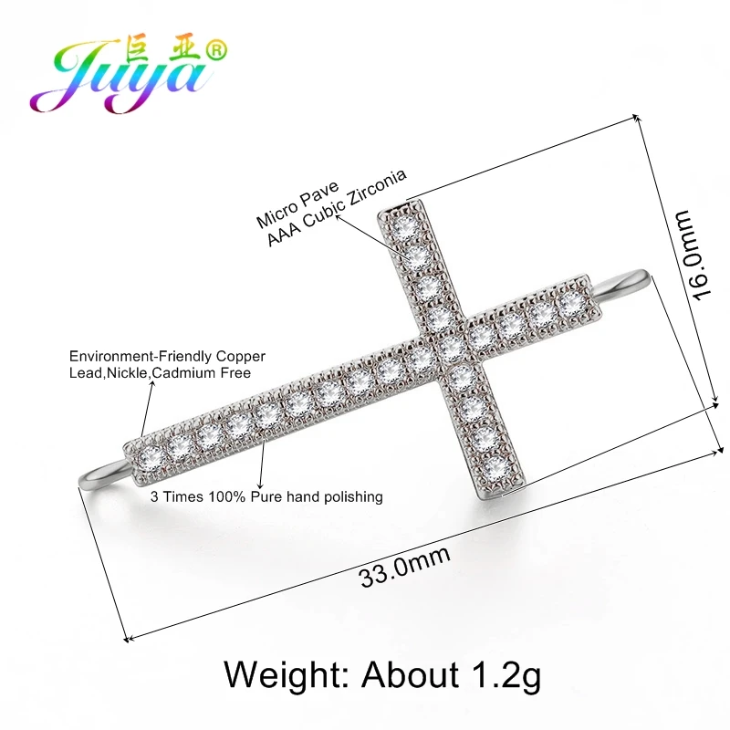 White Gold Juya DIY аксессуары для ювелирных изделий Rhombus Бесконечность Крест Шарм Разъемы для ручной работы браслет ожерелье серьги изготовление - Цвет: White Gold