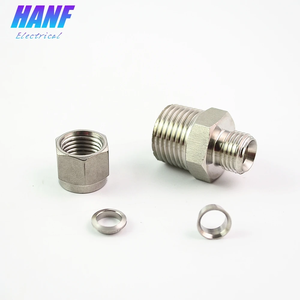1 шт. нержавеющая сталь SS304 BSP 1/2 &quot наружная резьба 8 мм O.D Двойные наконечники