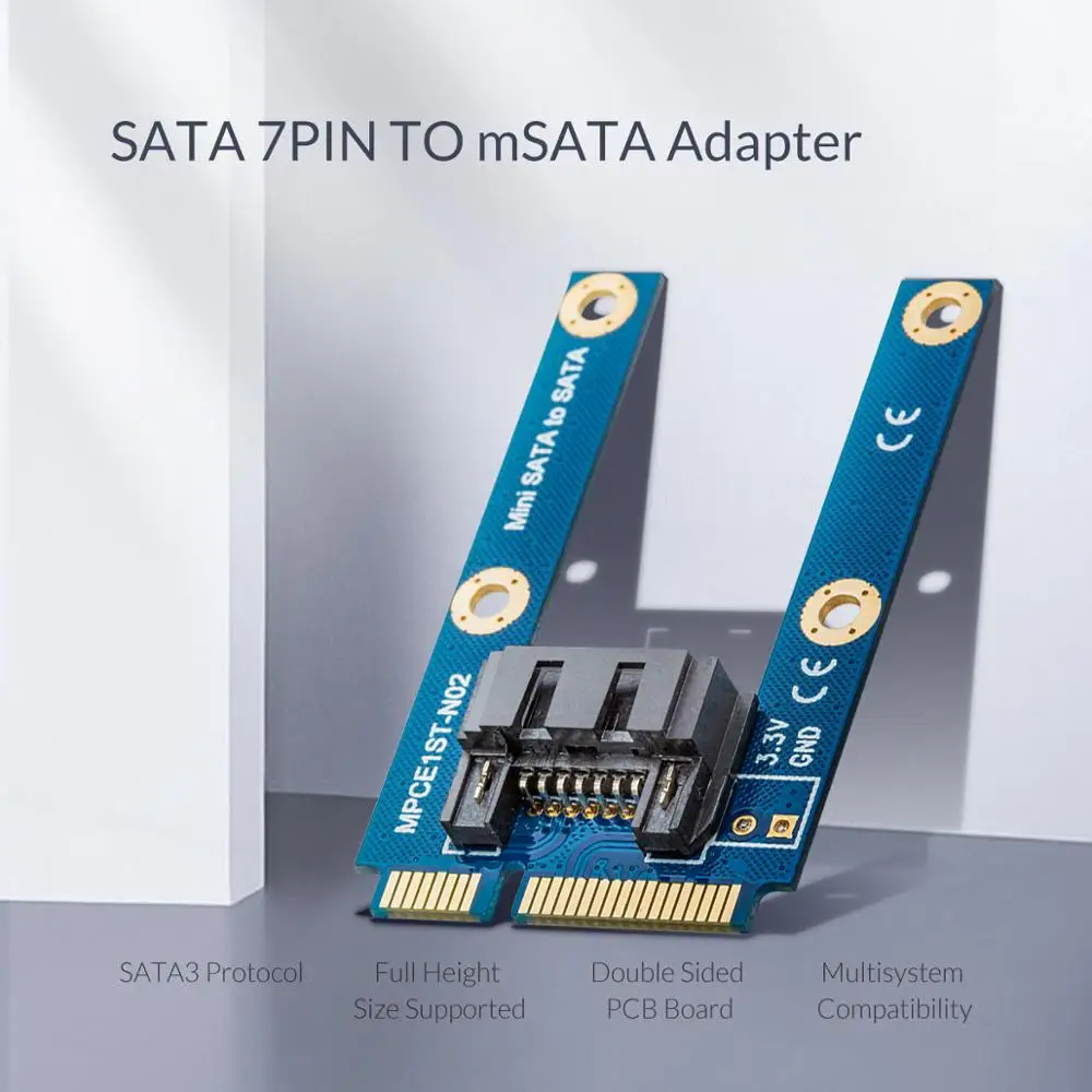 ORICO SATA 7PIN к адаптер mSATA SATA3 протокол плоский тип SSD адаптер SATA3.0 к mSATA SATAIII протокол Полный размер высоты